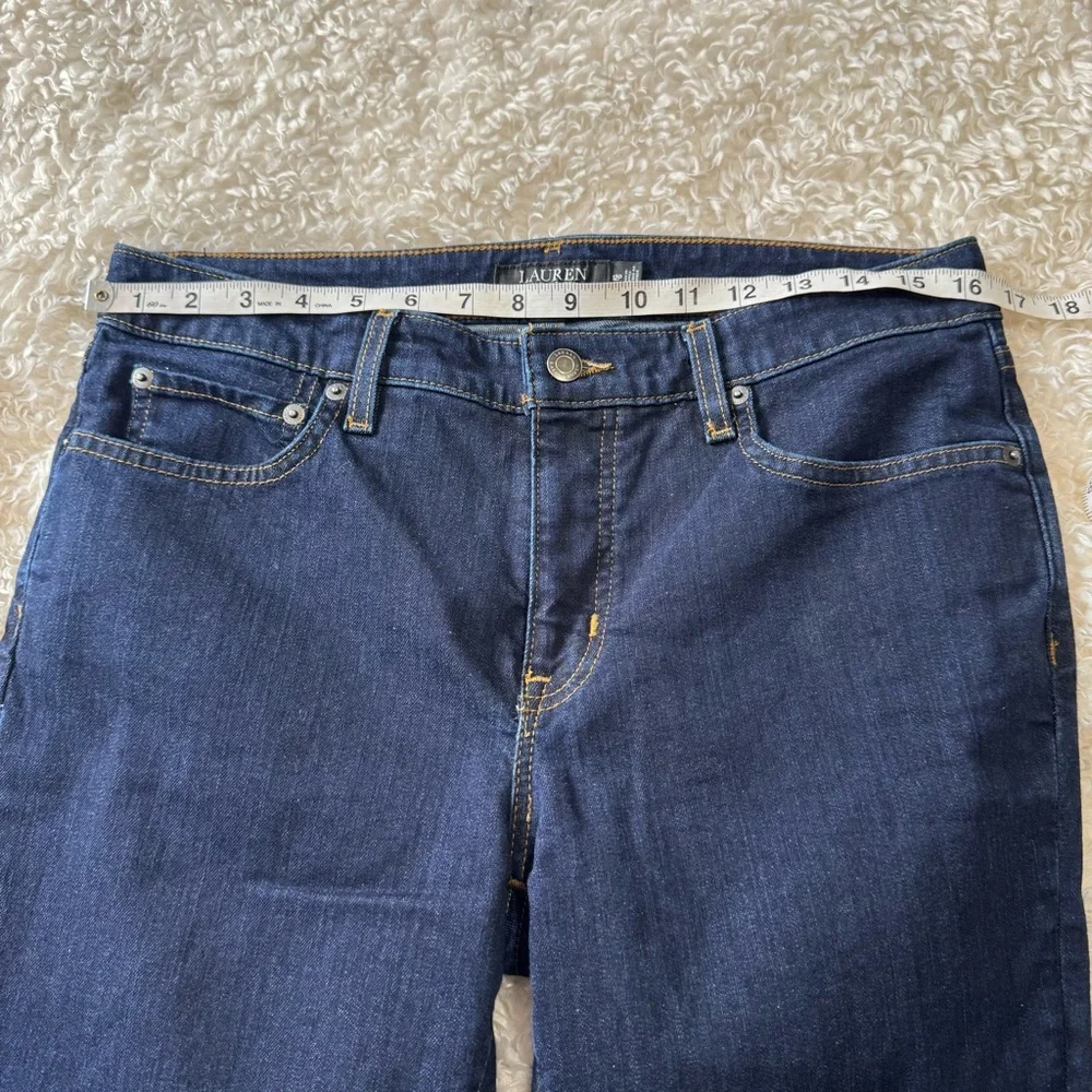 Lauren Ralph Lauren Dark Wash Jeans Denim Straight Leg Size 12 Petite 29” inseam - Picture 6 of 14
